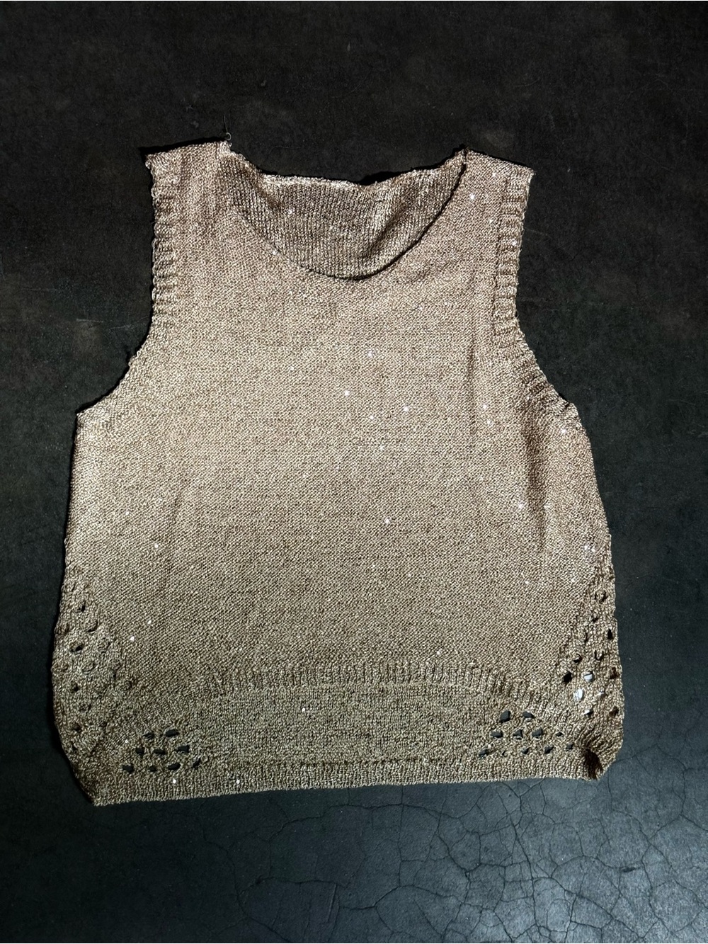 Sleeveless Shimmer High Low Top Size Small